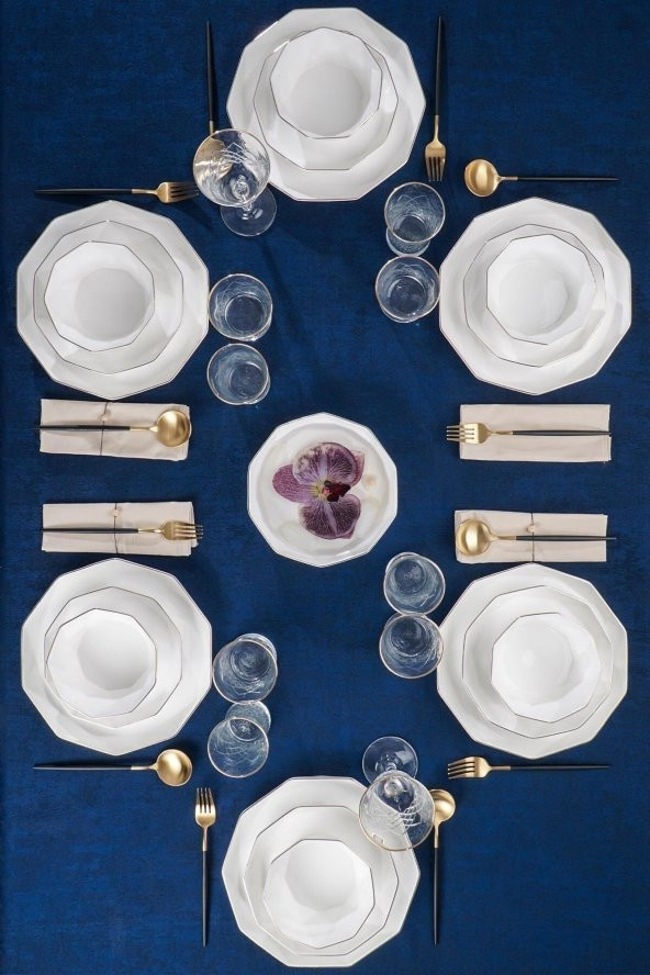 ACAR Bianco Perla Diamond Collection 6 Kişilik 24 Parça Porselen Yemek Takımı 12192 - 4