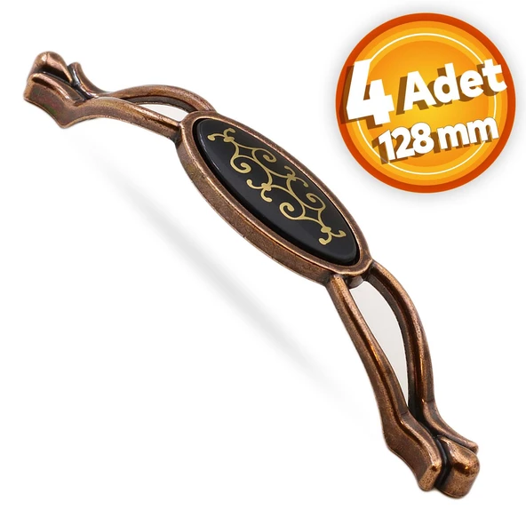 Erdem 128 mm Eskitme Antik Bakır Metal (4 ADET) Mobilya Mutfak Çekmece Dolap Kulpu Kulbu Kulpları
