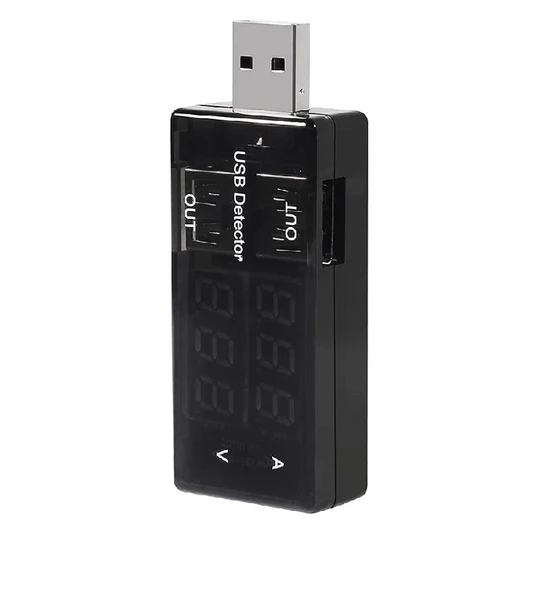 USB Akım Ölçer Çift USB Çıkışlı Voltmetre Ampermetre Ölçüm Aleti - 4
