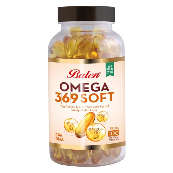 Balen Omega 3,6,9 Soft Yağ Asitleri İçeren Yumuşak Kapsül 1380 MG*100 Kapsül