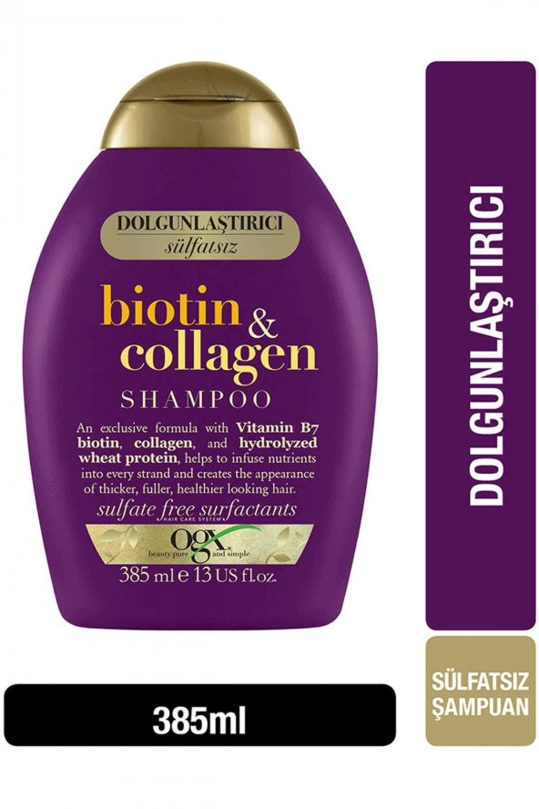 Ogx Dolgunlaştırıcı Biotin Ve Kolajen Şampuan 385 Ml