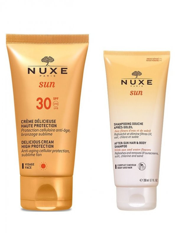 Nuxe Nuxe Sun Güneş Koruyucu Yüz Kremi Spf 30 50 ml- Güneş Sonrası Nemlendirici Saç ve Vücut Şampuanı