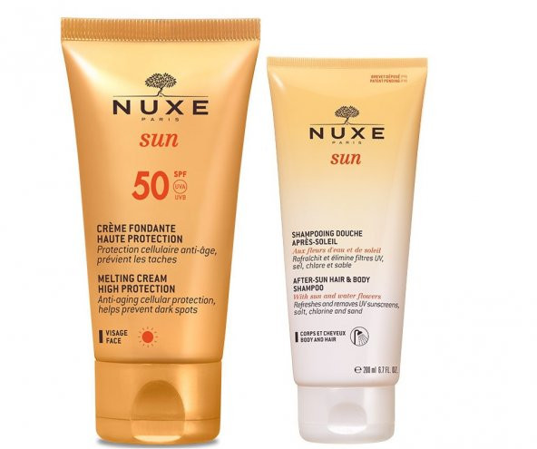 Nuxe Nuxe Sun Güneş Koruyucu Yüz Kremi Spf 50 50 ml- Güneş Sonrası Nemlendirici Saç ve Vücut Şampuanı