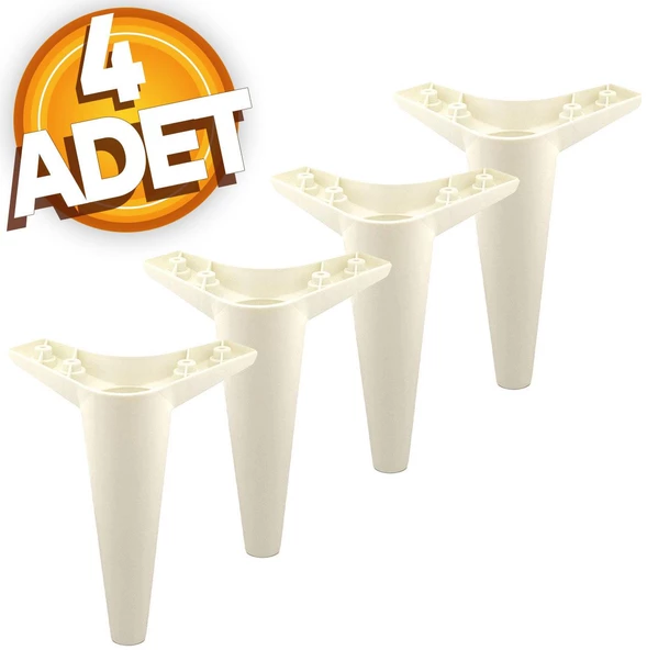 Mobilya Kanepe Koltuk Ayağı Aytaşı Krem Tv Ünitesi Konsol Ayakları 20 Cm (4 ADET)