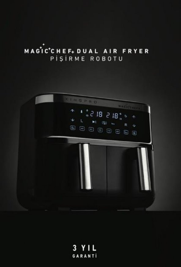 King KYF32 Magicchef Çift Sepetli Sıcak Hava Fritözü 8 Litre - 2