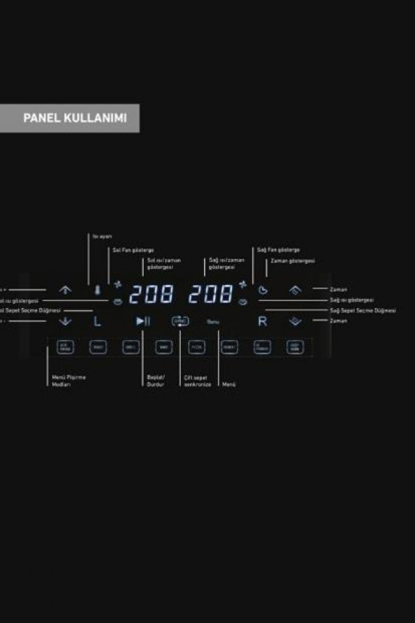 King KYF32 Magicchef Çift Sepetli Sıcak Hava Fritözü 8 Litre - 3