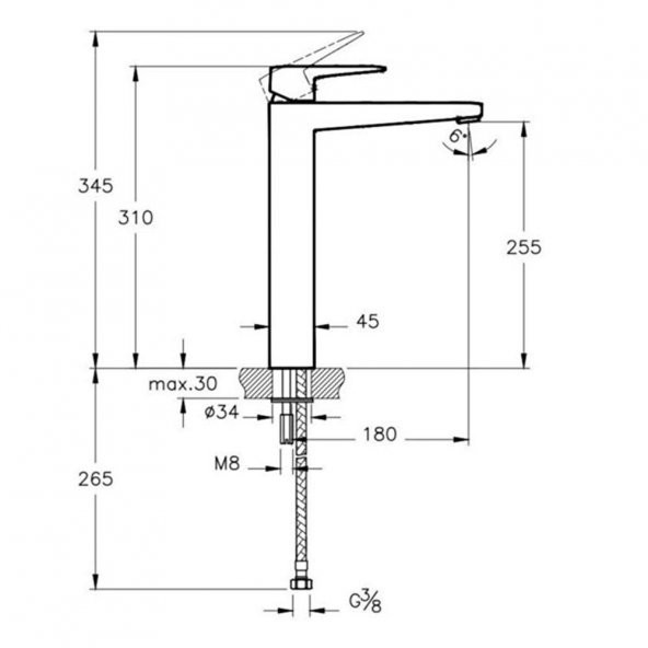Artema Root Square Çanak Lavabo Bataryası Krom A42733 - 2