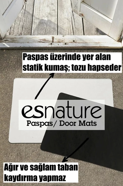 Esnature Evimize Hoşgeldiniz Japon Kiraz Çiçeği Desenli Kapı Önü Paspası 45x70 Cm - 5