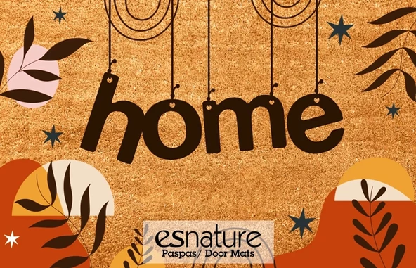 Esnature Home Bohem Temalı Dağ ve Yaprak Desenli Kapı Önü Paspası 45x70 Cm - 3