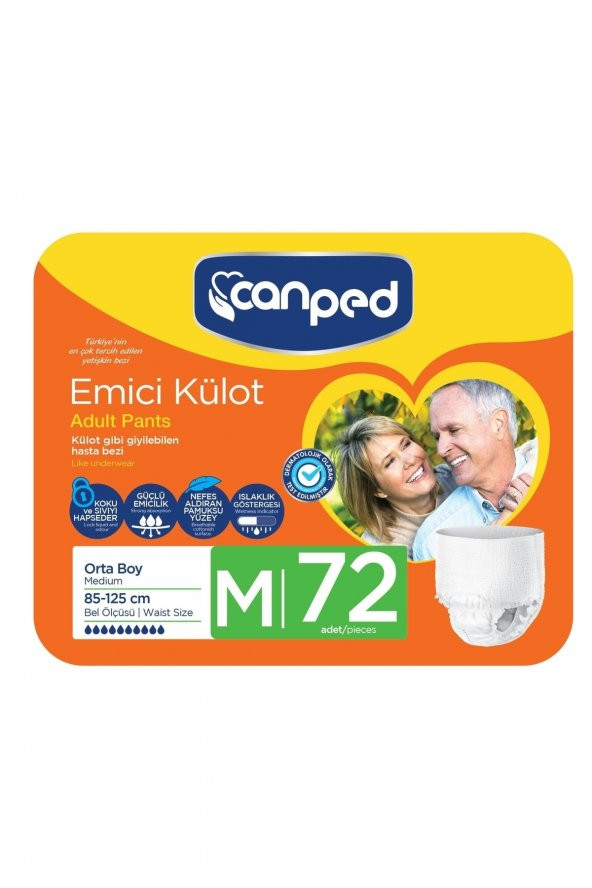 Canped Emici Külot Orta Boy Medium 72'li
