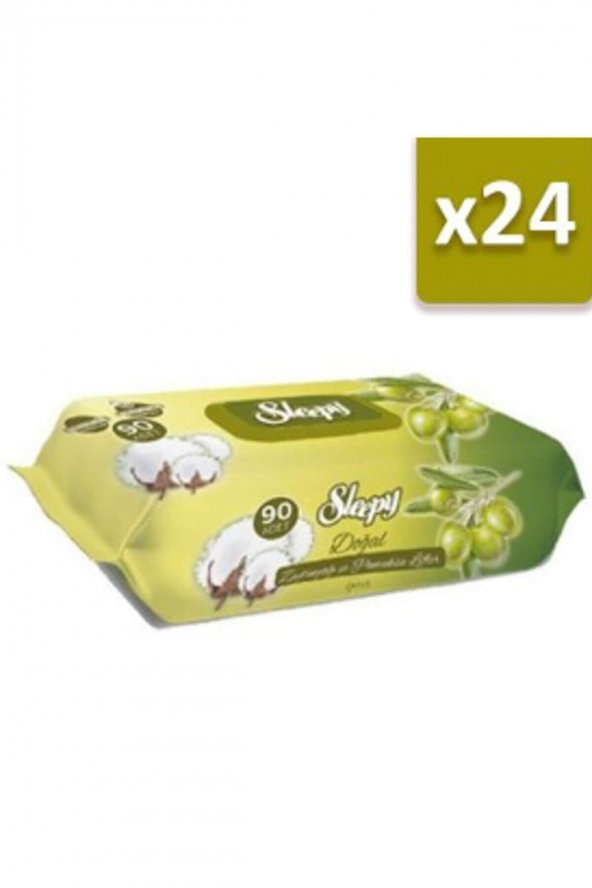 Sleepy Sleepy Islak Havlu Zeytinyağı 90' Lı Kapaklı X24