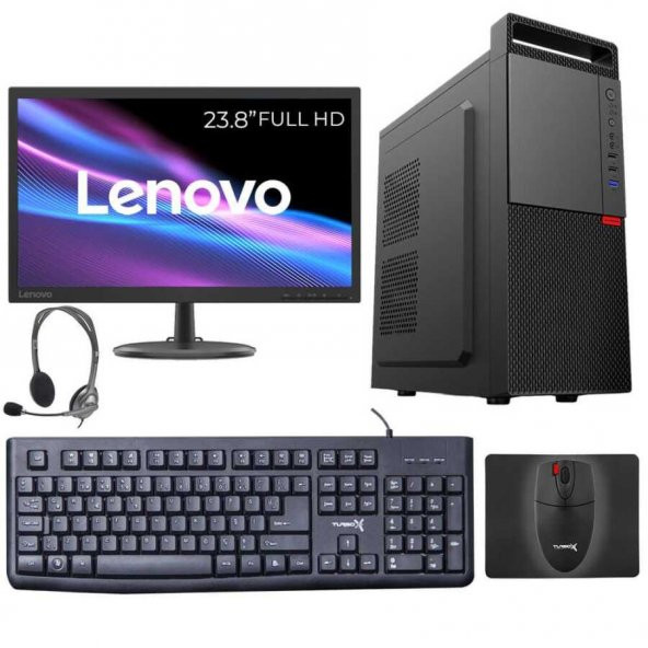 Turbox Tx2779 i5 6400 8GB Ram 512GB SSD 23.8 inç Lenovo Monitör Logitech Kulak. Call Center Bilgisayarı