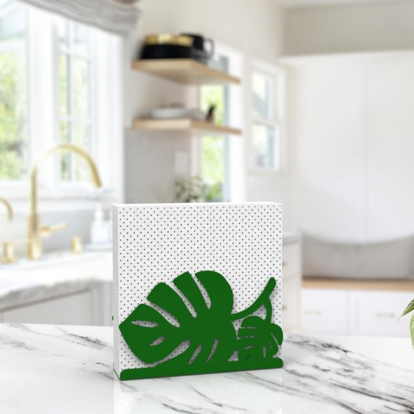 PALMİYE YAPRAĞI TEMALI METAL PEÇETELİK YEŞİL - 3