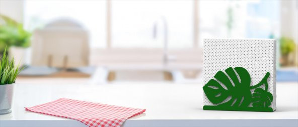 PALMİYE YAPRAĞI TEMALI METAL PEÇETELİK YEŞİL - 8