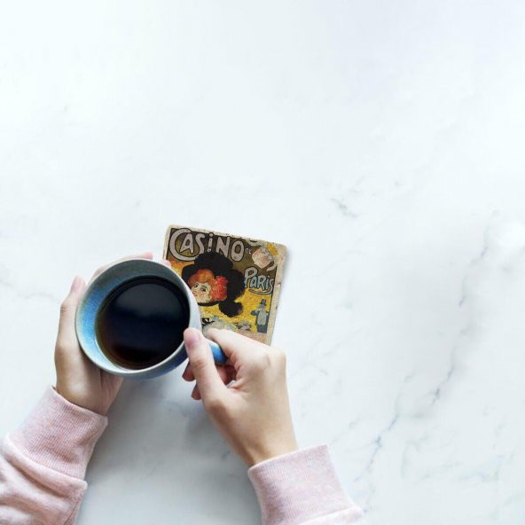 Doğal Taş Bardak Altlığı 6lı Telli Model C (Vintage Tema) - 4