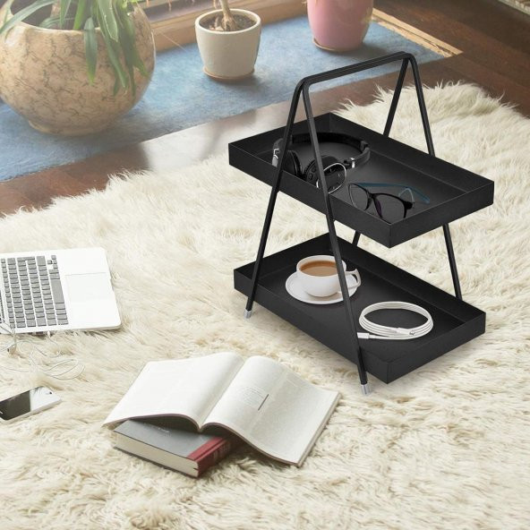 2 Katlı Banyo & Mutfak Rafı Model 1 Siyah - 2