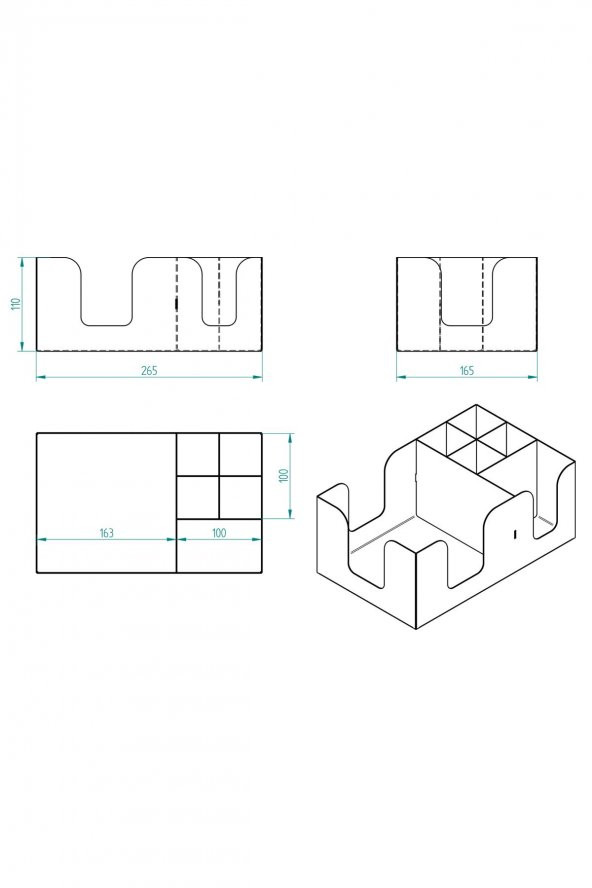 METAL PİPETLİK ORGANİZERİ SİYAH - 3