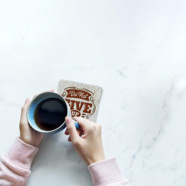 Doğal Taş Bardak Altlığı 6lı Telli Model B (Quotes Tema) - 4