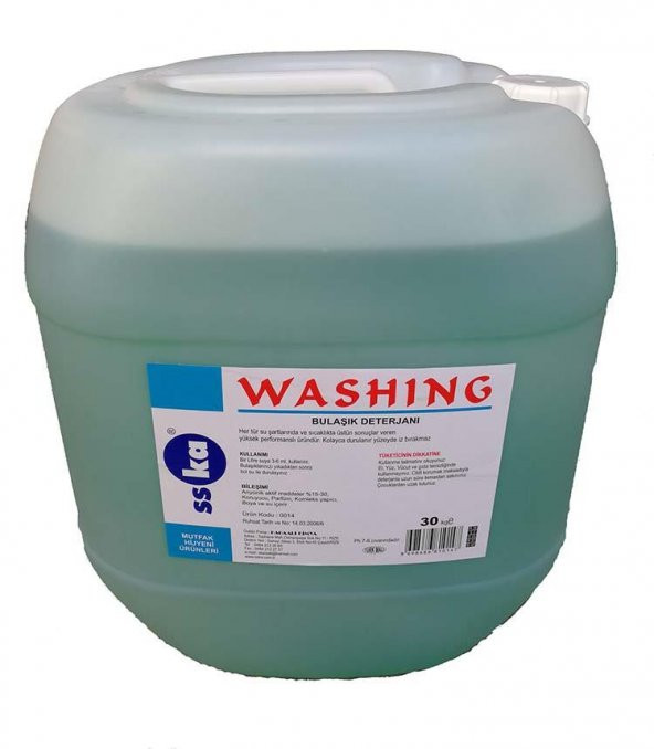 SSKA Elde Bulaşık Yıkama Deterjanı / Ekstra Yağ Çözücülü Limon Esanslı - 30 Kg. - Bidon - 2