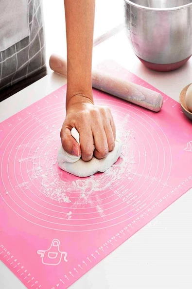 Hamur Matı Açma Silikon Hamur Açma Silikon Pasta Fırın Hamur Matı Alt Açma Pudra Orta Boy 40X50 cm