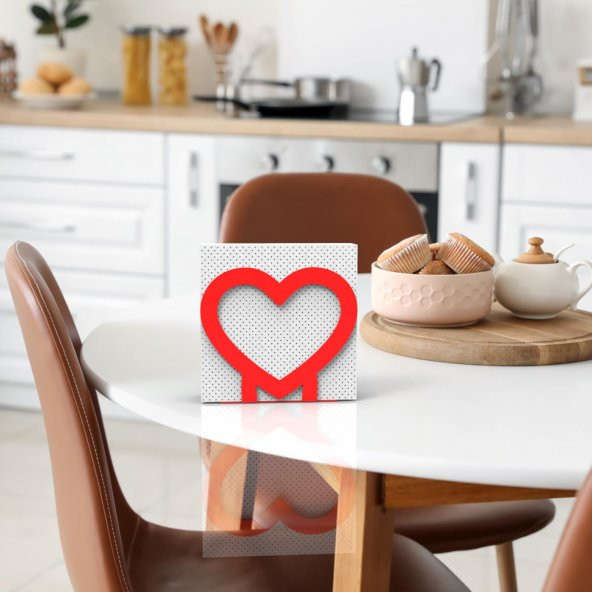 KALP TEMALI METAL PEÇETELİK KIRMIZI - 4