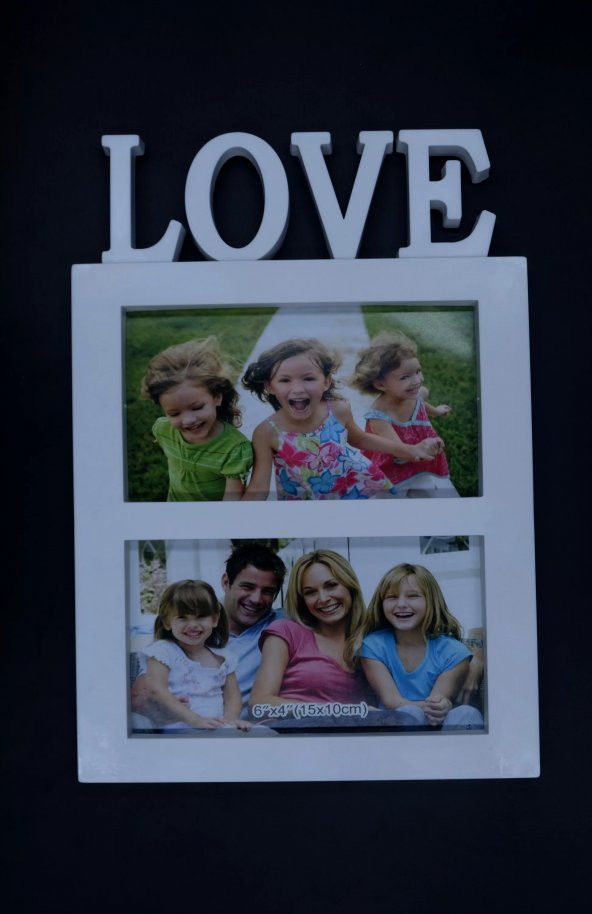 Dekoratif Love Yazılı 2li Fotoğraf Çerçevesi
