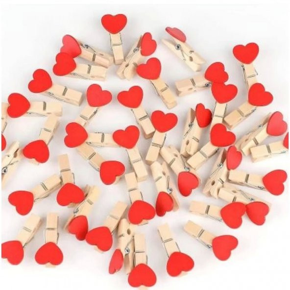 Kalpli Ahşap Mandal Seti 10 Adet Polaroid Fotoğraf Mandalı - 2