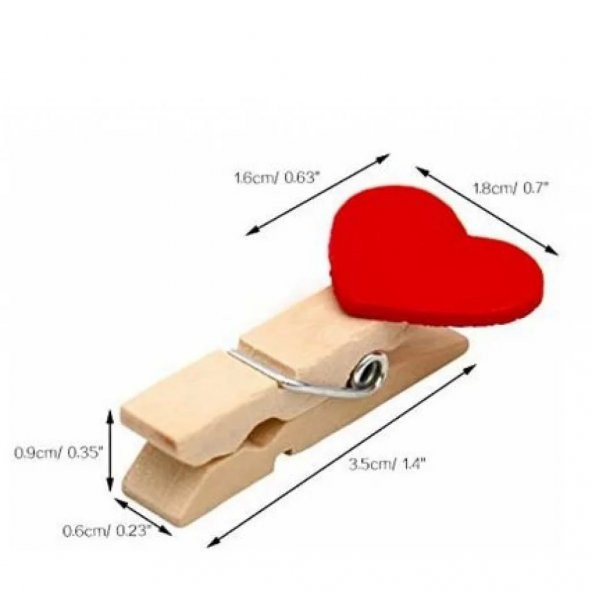 Kalpli Ahşap Mandal Seti 10 Adet Polaroid Fotoğraf Mandalı - 3