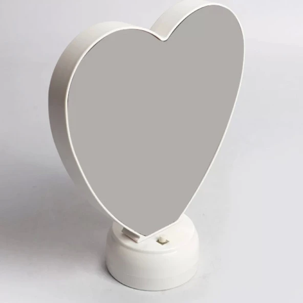 Dijital Sihirli Led Işıklı Fotoğraflı Kalp Şekilli Ayna Çerçeve