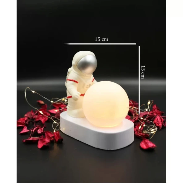 Dekoratif Astronot Ay Işığı Gece Lambası - 3