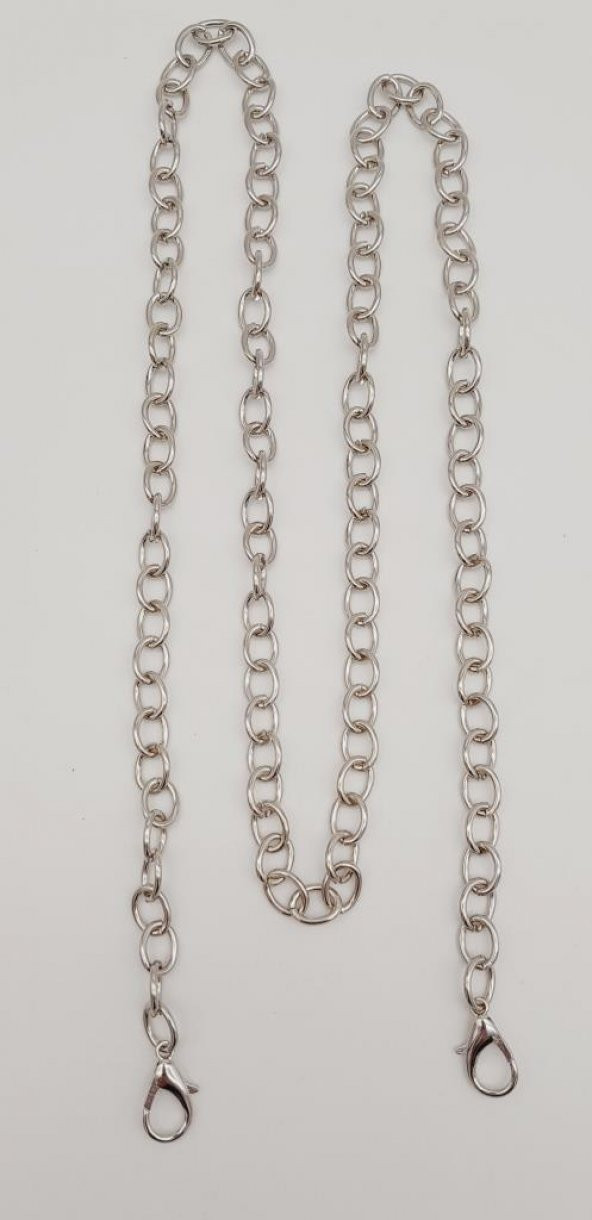 Angel Çanta Aksesuar Gümüş Yuvarlak Model İnce Kancalı Çanta Zinciri 120 Cm - 2