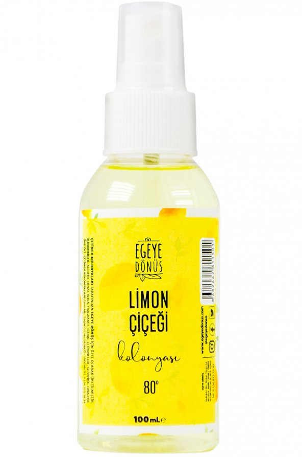 Çanta Cep Boy Limon Çiçeği Kolonyası Sprey - 100 Ml. (80 Derece) - (Parfümlü)