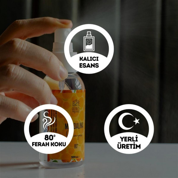 Çanta Cep Boy Mandalina Kolonyası Sprey - 100 Ml. (80 Derece) - (Parfümlü) - 2