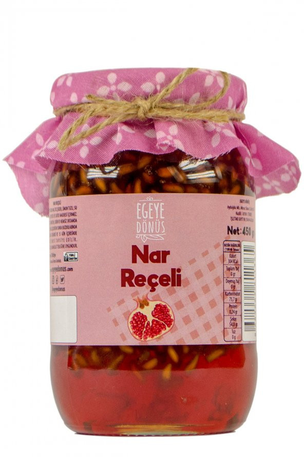 Geleneksel Nar Reçeli Cam Kavanoz - 450 Gr. (65-70 Meyve Oranı)