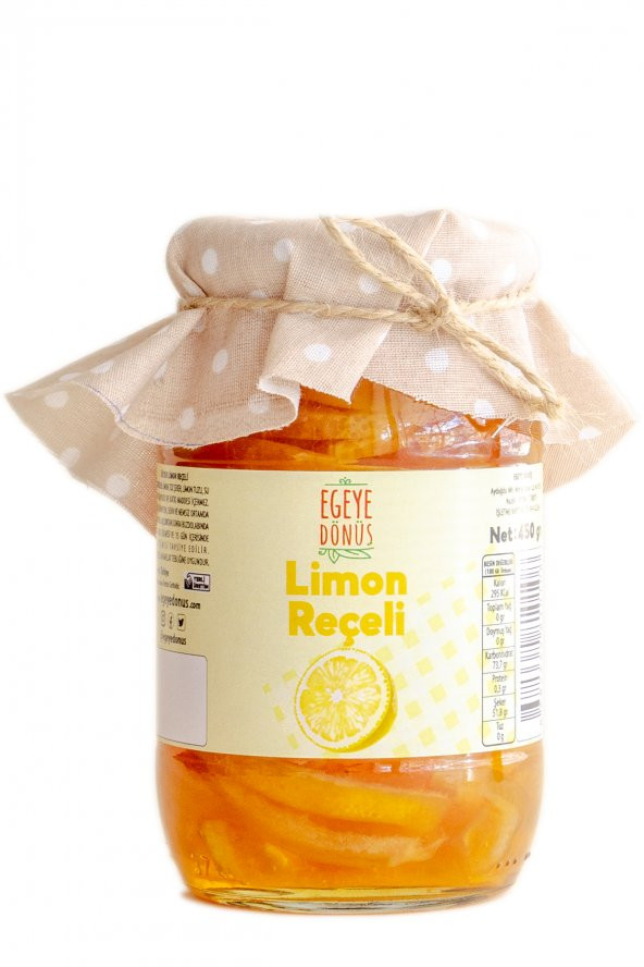 Geleneksel Dilim Limon Reçeli Cam Kavanoz - 450 Gr. (65-70 Meyve Oranı)