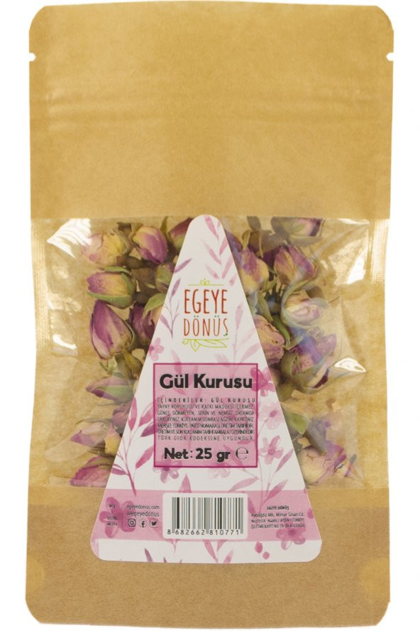 Yeni Mahsül Tomurcuk Gonca Pembe Gül Kurusu (Bitki Çayı) - 25 Gr. 1. Kalite (Yüksek Aroma)