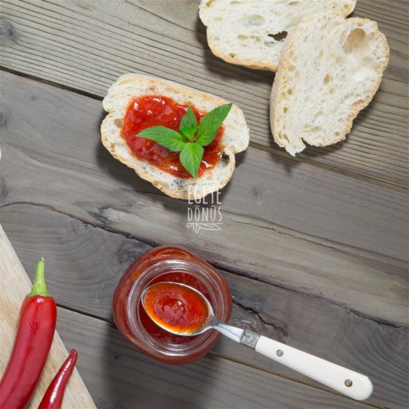 Geleneksel Acı Biber Reçeli Kapya Biber Tatlısı Cam Kavanoz - 450 Gr. (65-70 Meyve Oranı) - 6