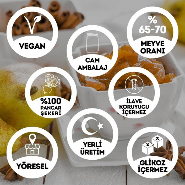 Geleneksel Armut Reçeli Cam Kavanoz - 450 Gr. (65-70 Meyve Oranı) - 2