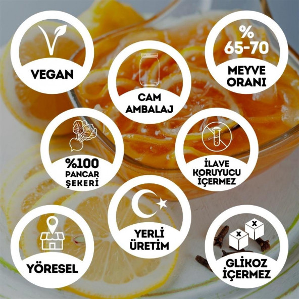 Geleneksel Dilim Limon Reçeli Cam Kavanoz - 450 Gr. (65-70 Meyve Oranı) - 2