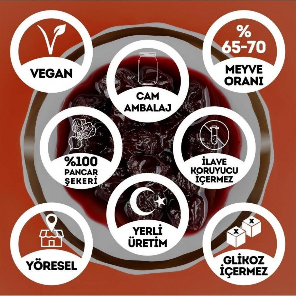 Geleneksel Vişne Reçeli Cam Kavanoz - 450 Gr. (65-70 Meyve Oranı) - 2