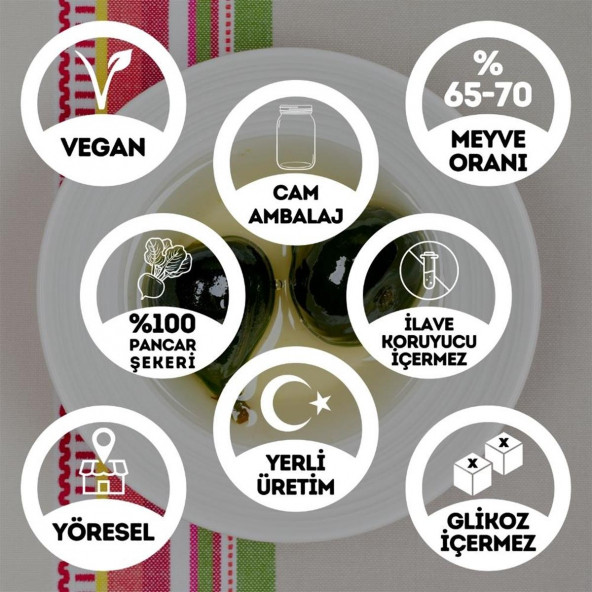 Geleneksel Yeşil İncir Ham İncir Reçeli Cam Kavanoz - 450 Gr. (65-70 Meyve Oranı) - 2