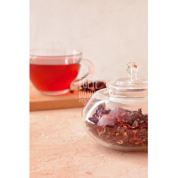 Mekke Gülü Hibiskus Nar Çiçeği - 20 Gr. - Kavanoz Görünümlü Kilitli Poşet - Kilitli Saklama Poşeti - 3