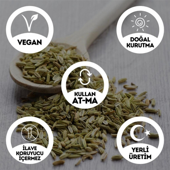 Rezene Tohumu (Bitki Çayı) - 50 Gr. - Kavanoz Görünümlü Kilitli Poşet - Kilitli Saklama Poşeti - 2