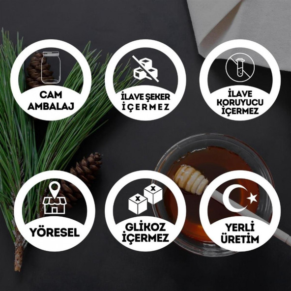 Çam Balı Cam Kavanoz Milas Süzme Çam Balı - 650 Gr. (Ham Salgı Balı) - 2