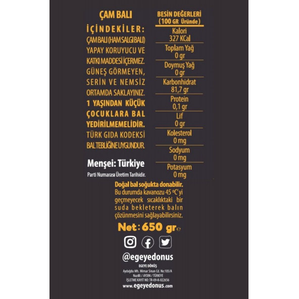 Çam Balı Cam Kavanoz Milas Süzme Çam Balı - 650 Gr. (Ham Salgı Balı) - 7
