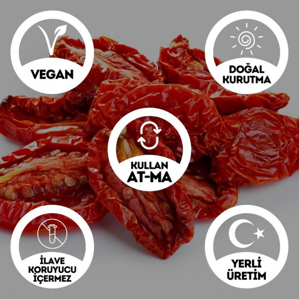 Domates Kurusu - 250 Gr. - Kavanoz Görünümlü Kilitli Poşet - Kilitli Saklama Poşeti - 2