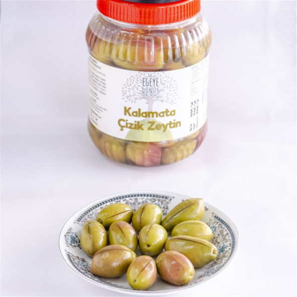 Ev Yapımı Geleneksel Kalamata İri Boy Yeşil Çizik Zeytin Palamut - 1 Kg. (Sadece Tuz ve Su İçerir) - 4