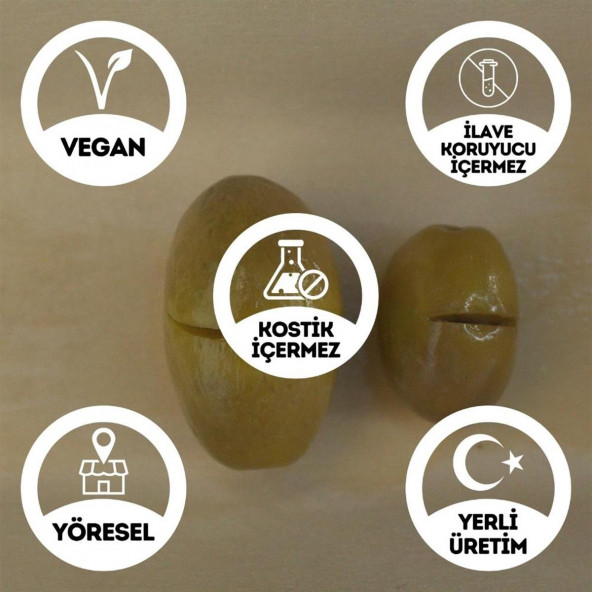 Ev Yapımı Geleneksel Kalamata İri Boy Yeşil Kırma Zeytin Palamut - 1 Kg. (Sadece Tuz ve Su İçerir) - 2