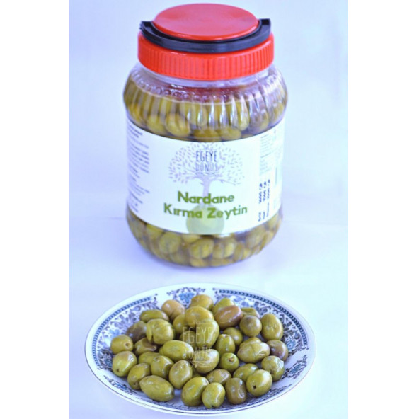 Ev Yapımı Geleneksel Nardane Mini Boy Yeşil Kırma Zeytin - 1 Kg (Naturel Salamura Tuz ve Su İçerir) - 3