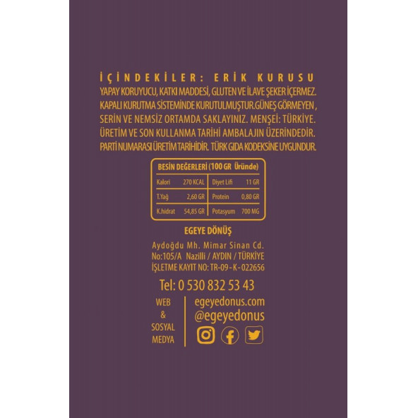 Şekersiz Erik Meyvesi Kurusu Cipsi - 100 Gr. (Yüksek Aroma - Kokteyl Meyvesi-Koruyucu İçermez) - 6